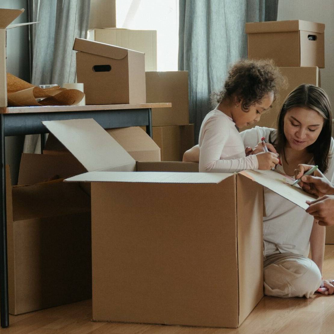 family moving into new house